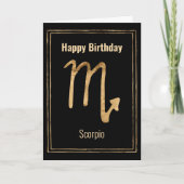 Scorpio astrology Gold zodiac Happy Birthday Kaart (Voorkant)
