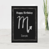 Scorpio astrology Silver Zdiac Happy Birthday Kaart (Voorkant)