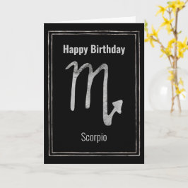 Scorpio astrology Silver Zdiac Happy Birthday Kaart