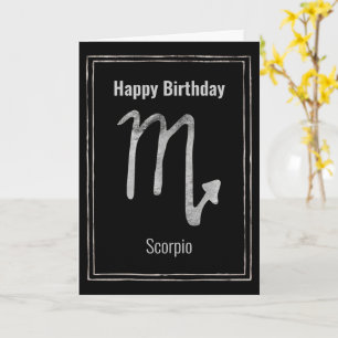 Scorpio astrology Silver Zdiac Happy Birthday Kaart