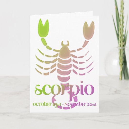 Scorpio Astrology Zodiac Birthday Kaart d1 (Voorkant)