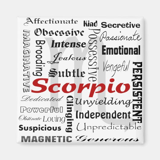 Scorpio Astrology Zodiac Horoscope Collage Patroon Magneet (Voorkant)