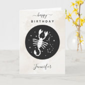 Scorpio Astrology Zodiac Star Sign Horoscope Chic Kaart (Gele Bloem)