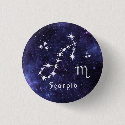 Scorpio Badge, Zodiac Horoscope Badge Ronde Button 3,2 Cm (Voorkant)
