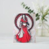 Scorpio Belly Dancer Gothic Moon Briefkaart (Staand voorkant)