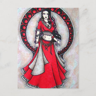 Scorpio Belly Dancer Gothic Moon Feestdagenkaart