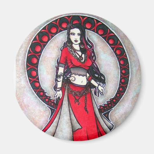 Scorpio Belly Dancer Gothic Moon Magneet (Voorkant)