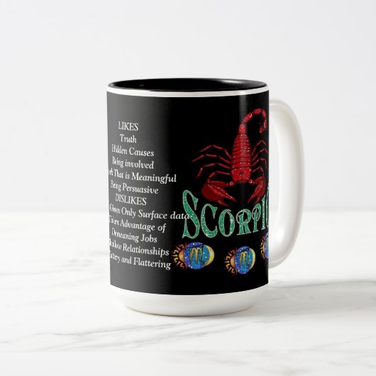 Scorpio Birth Sign Zodiac Mok (Voorkant rechts)