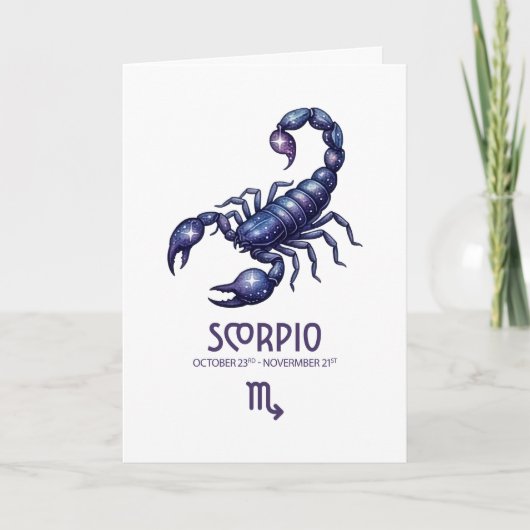 Scorpio Birthday Card Feestdagen Kaart (Voorkant)