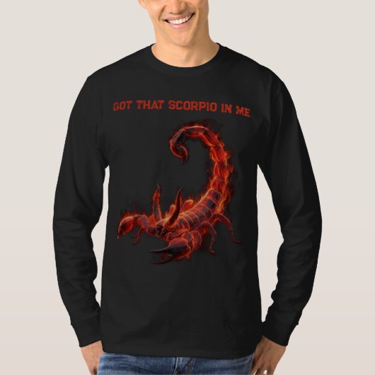 Scorpio Birthday Gift | Zodiac | Fiery Scorpion T-shirt (Voorkant)