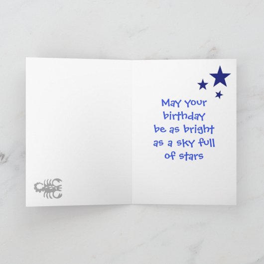 Scorpio Birthday, Horoscope Zodiac Birthday Kaart (Binnen)