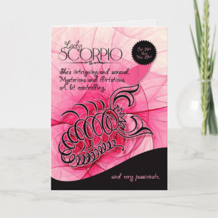 Scorpio Birthday voor haar 24 okt. en 22 november Kaart