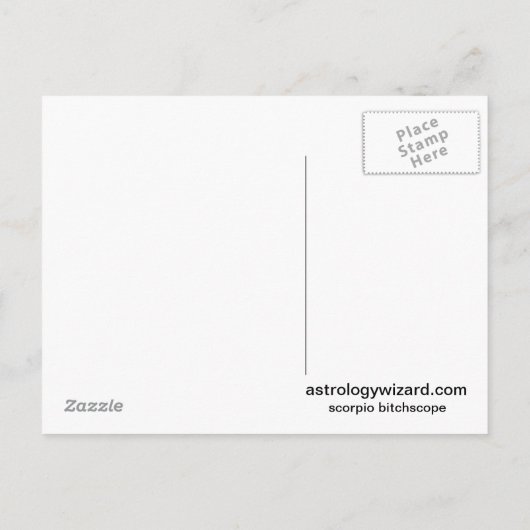 Scorpio [ - BitchScope -] Briefkaart (Achterkant)