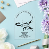 Scorpio Black Scorpion Star Sign Verjaardagsfeest Acryl Uitnodigingen (Insitu (Huwelijk))