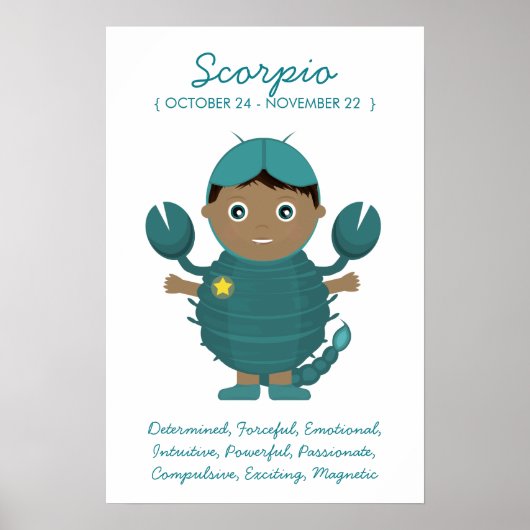 Scorpio - Boy Horoscope-Poster Poster (Voorkant)