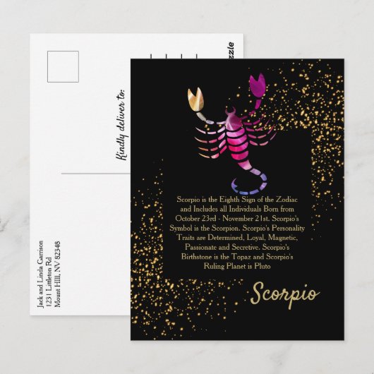 Scorpio Briefkaart (Voorkant / Achterkant)