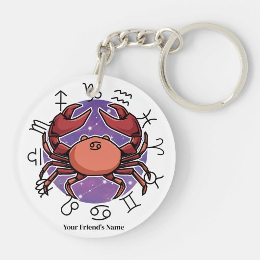 Scorpio & Cancer Zodiac Acrylic Keychain (Achterkant)