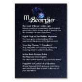 Scorpio Centerpiece Tafel Kaart (Achterkant)