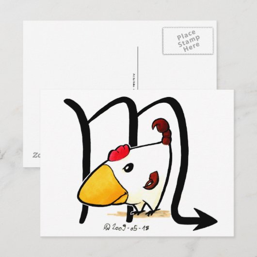 Scorpio Chicken Briefkaart (Voorkant / Achterkant)