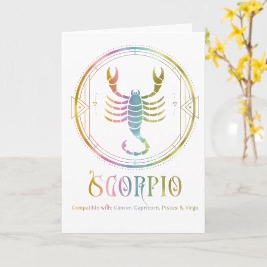 Scorpio Compatibility Birthday Wenskaart Kaart (Gele Bloem)