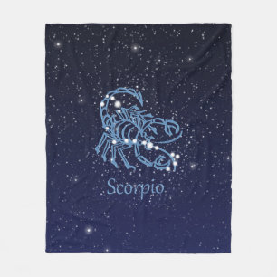 Scorpio Constellation and Zodiac Sign met sterren Fleece Deken