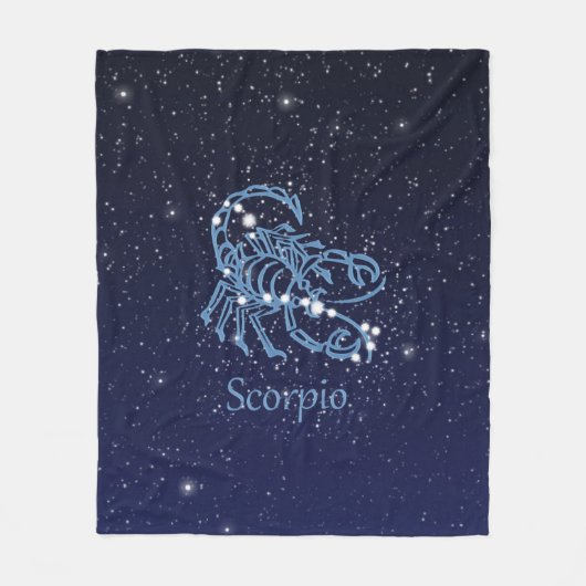 Scorpio Constellation and Zodiac Sign met sterren Fleece Deken (Voorkant)