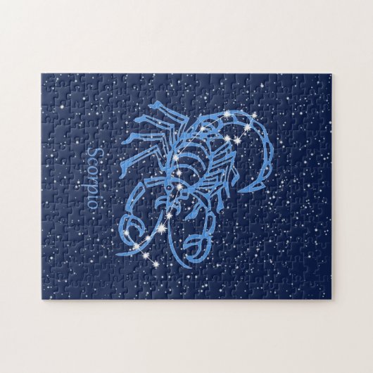Scorpio Constellation and Zodiac Sign met sterren Legpuzzel (Horizontaal)