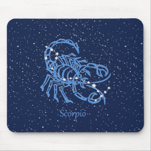 Scorpio Constellation and Zodiac Sign met sterren Muismat