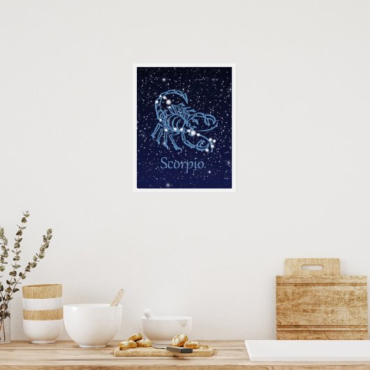 Scorpio Constellation and Zodiac Sign met sterren Poster (Keuken)