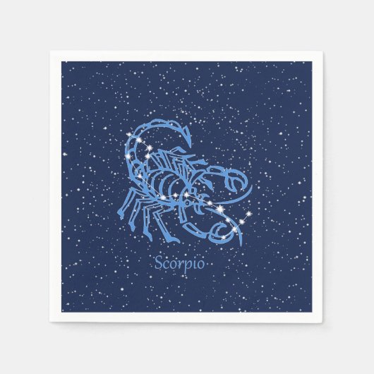 Scorpio Constellation and Zodiac Sign met sterren Servet (Voorkant)