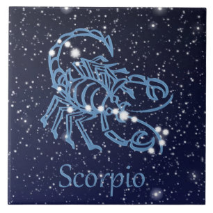 Scorpio Constellation and Zodiac Sign met sterren Tegeltje