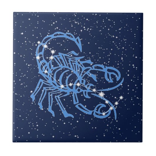 Scorpio Constellation en Sun Sign with Stars Tegeltje (Voorkant)