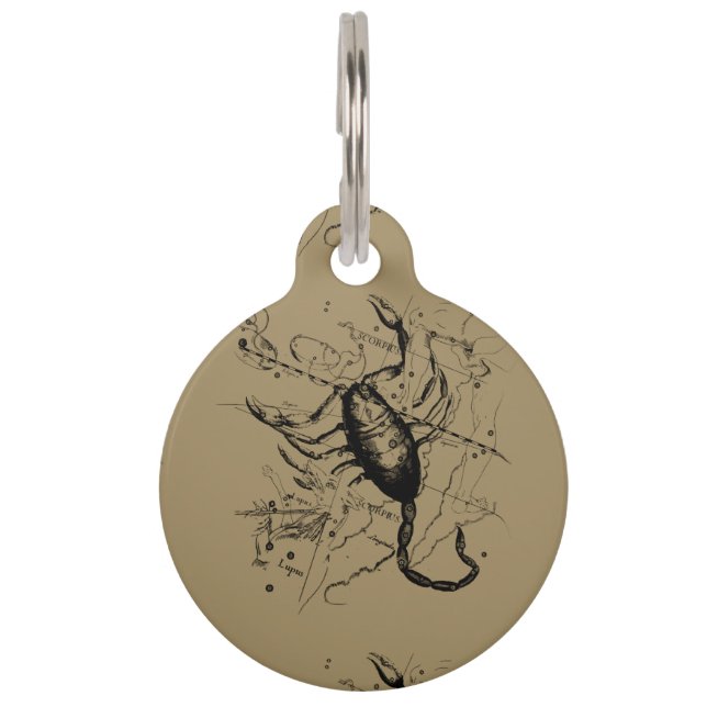 Scorpio Constellation Hevelius 1690 Classic Huisdierpenning (Voorkant)