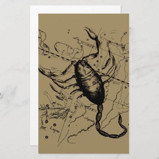 Scorpio Constellation Hevelius 1690 Decor Briefpapier (Voorkant / Achterkant)