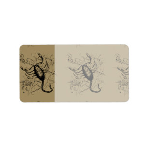 Scorpio Constellation Hevelius 1690 Decor Etiket