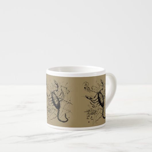 Scorpio Constellation Hevelius 1690 Engraving Espresso Kop (Voorkant rechts)