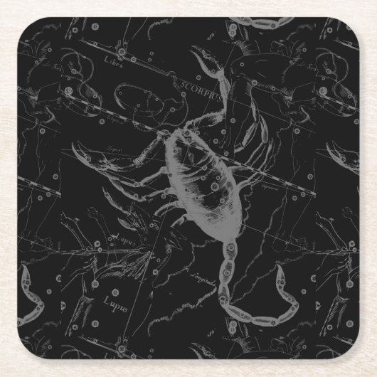Scorpio Constellation Hevelius 1690 Engraving Kartonnen Onderzetters (Voorkant)