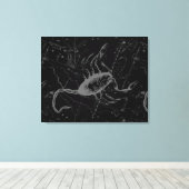 Scorpio Constellation Hevelius 1690 on Black Canvas Afdruk (Insitu (Houten vloer))