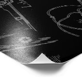 Scorpio Constellation Hevelius 1690 on Black Foto Afdruk (Hoek)