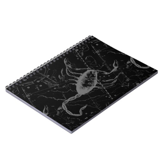 Scorpio Constellation Hevelius 1690 on Black Notitieboek (Linkerzijde)