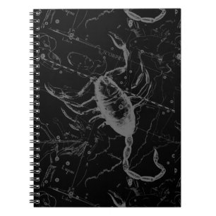 Scorpio Constellation Hevelius 1690 on Black Notitieboek