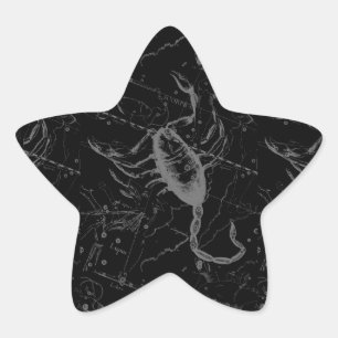 Scorpio Constellation Hevelius 1690 Vintage Black Ster Sticker