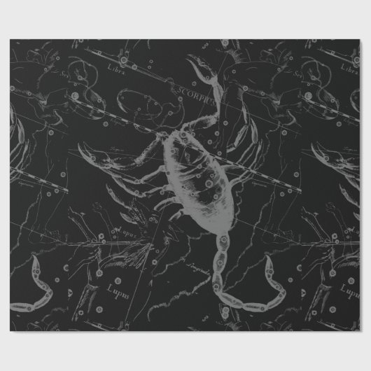 Scorpio Constellation Hevelius 1690  zwart Cadeaupapier (Vlak)
