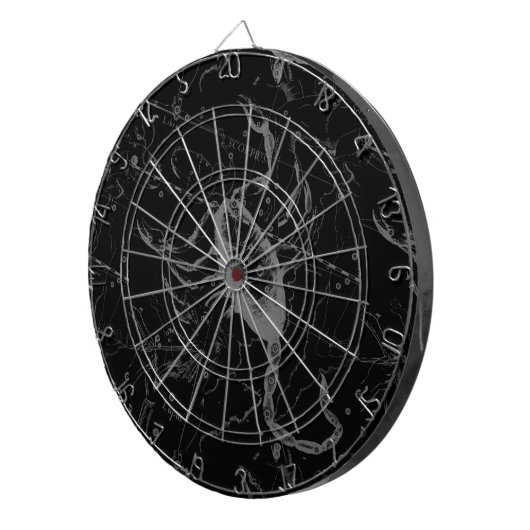 Scorpio Constellation Hevelius 1690  zwart Dartbord (Voorkant Rechts)