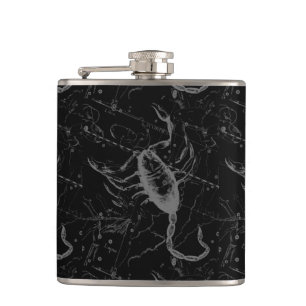 Scorpio Constellation Hevelius 1690 zwart Heupfles