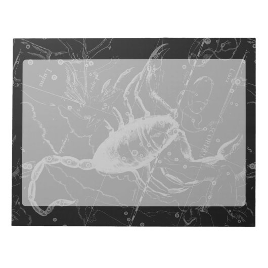 Scorpio Constellation Hevelius 1690  zwart Notitieblok (Voorkant)