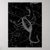 Scorpio Constellation Hevelius 1690  zwart Poster (Voorkant)