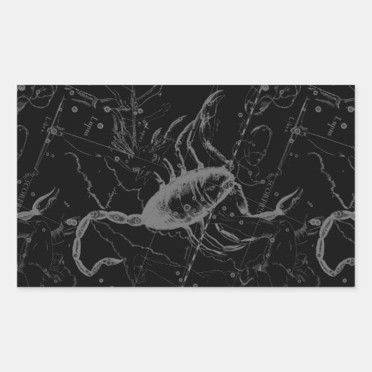 Scorpio Constellation Hevelius 1690 zwart Rechthoekige Sticker (Voorkant)
