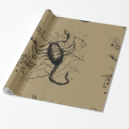 Scorpio Constellation Hevelius circa 1690 Vintage Cadeaupapier (Uitgerold)