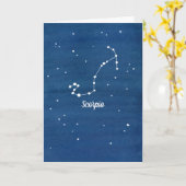 Scorpio Constellation Night Sky Happy Birthday Kaart (Gele Bloem)